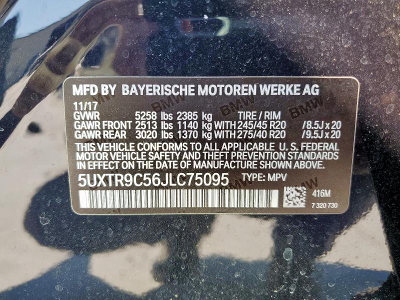 2018 BMW X3 XDRIVE30I 5UXTR9C56JLC75095