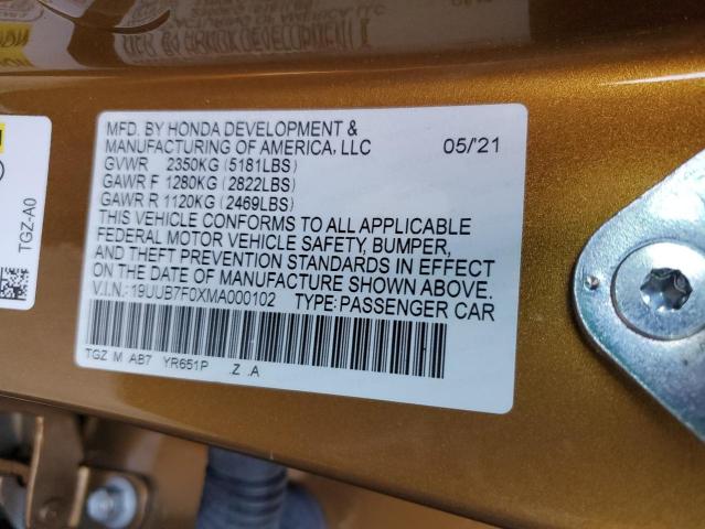 2021 ACURA TLX TYPE S 19UUB7F0XMA000102