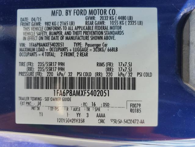 2015 FORD MUSTANG 1FA6P8AMXF5402051