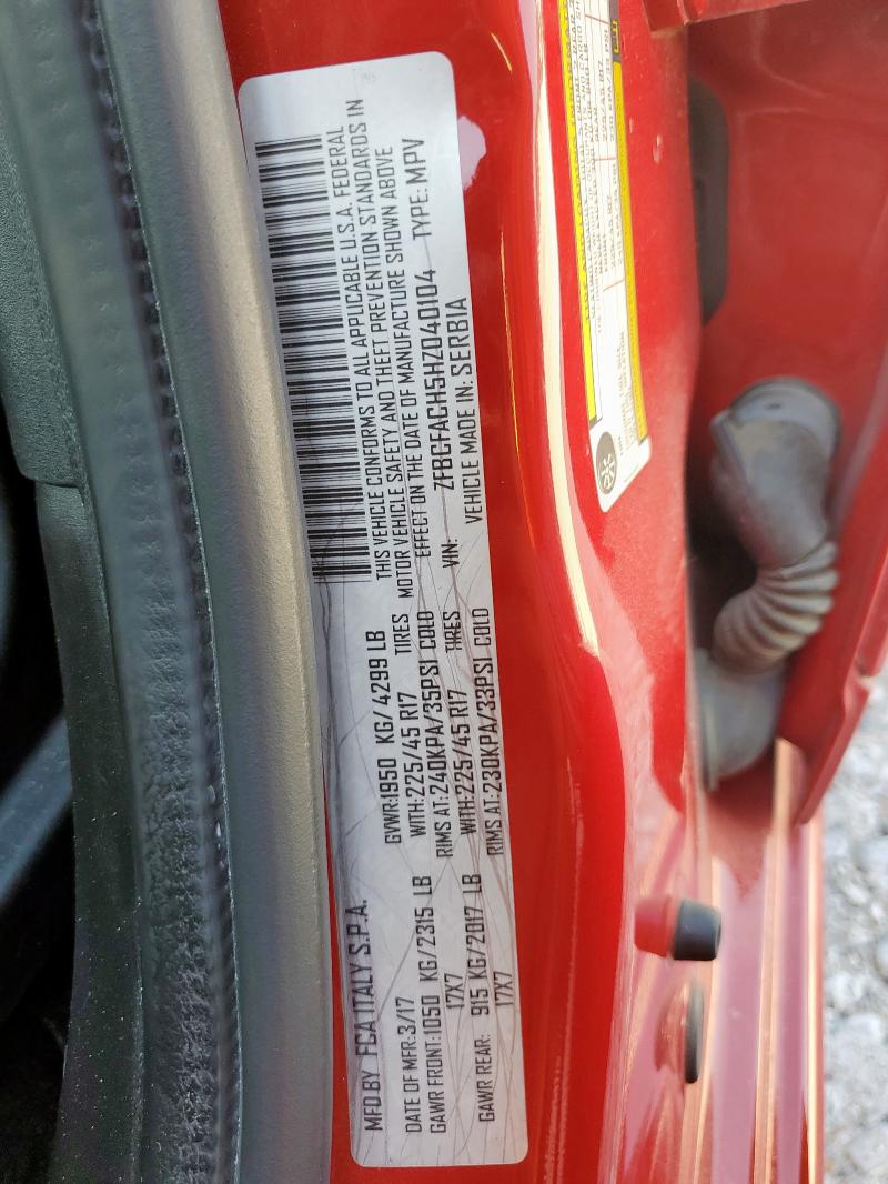 2017 FIAT 500L LOUNG ZFBCFACH5HZ040104