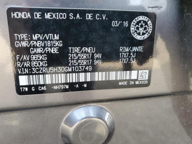 2016 HONDA HR-V LX - 3CZRU5H30GM103749