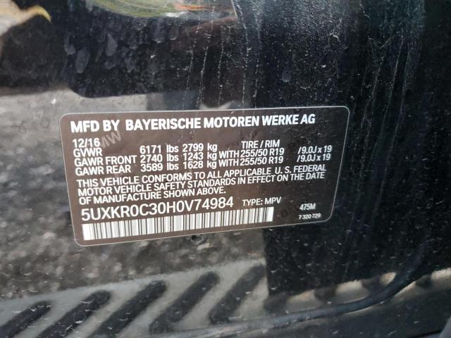 2017 BMW X5 XDRIVE3 5UXKR0C30H0V74984