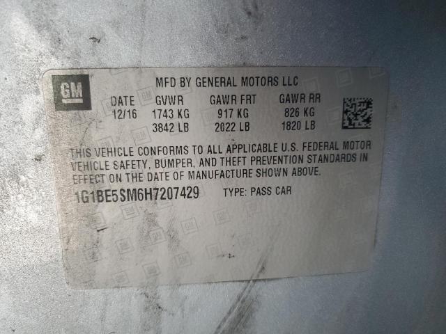 2017 CHEVROLET CRUZE LT - 1G1BE5SM6H7207429