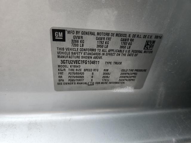 2015 GMC SIERRA K15 3GTU2VEC7FG104811