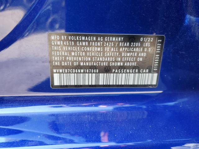 2022 VOLKSWAGEN GOLF R WVWEB7CD6NW167068