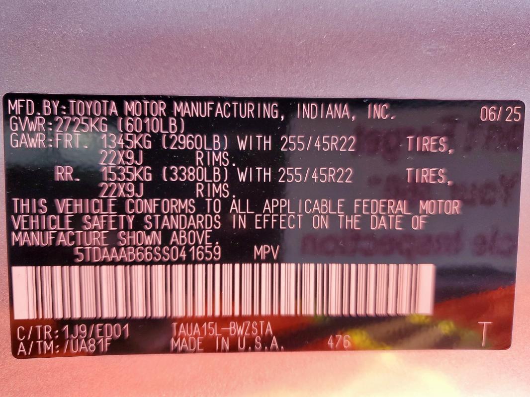 2025 LEXUS TX 350 BAS 5TDAAAB66SS041659