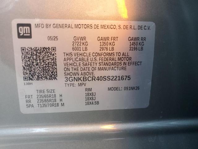 2025 CHEVROLET BLAZER 2LT 3GNKBCR40SS221675