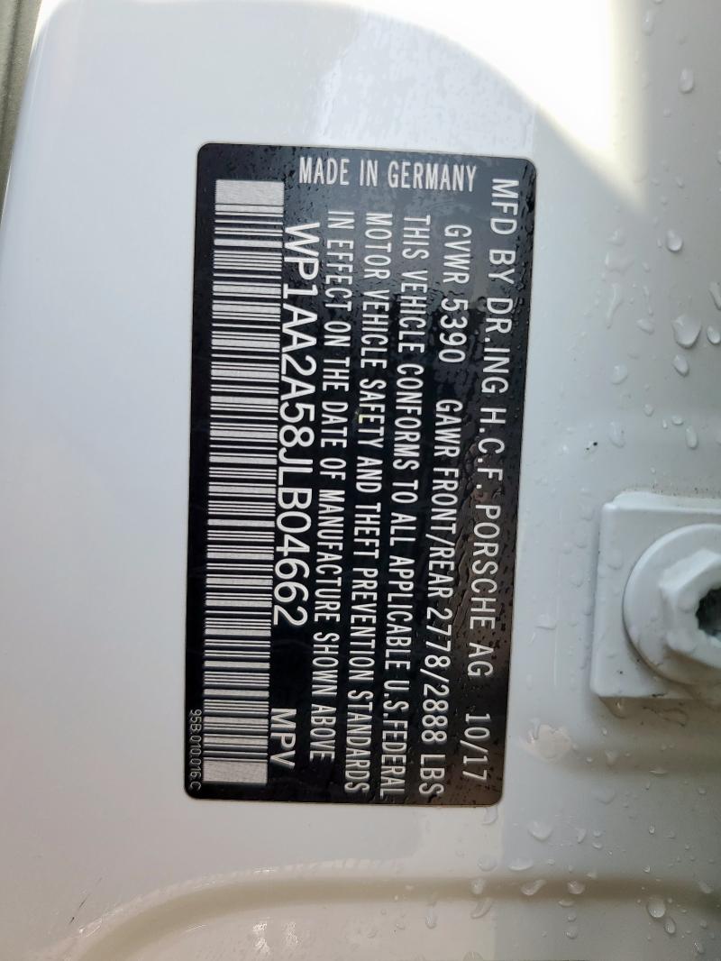 2018 PORSCHE MACAN WP1AA2A58JLB04662