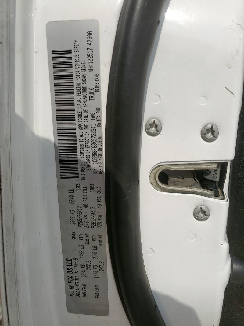 2019 RAM 1500 CLASS 1C6RR6FG3KS722341