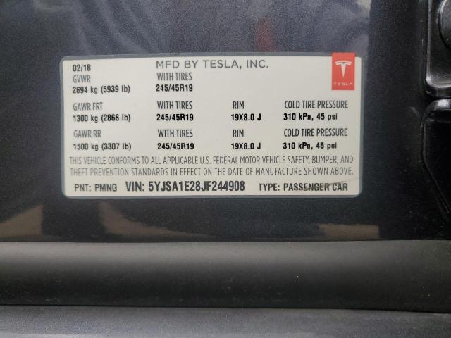2018 TESLA MODEL S 5YJSA1E28JF244908