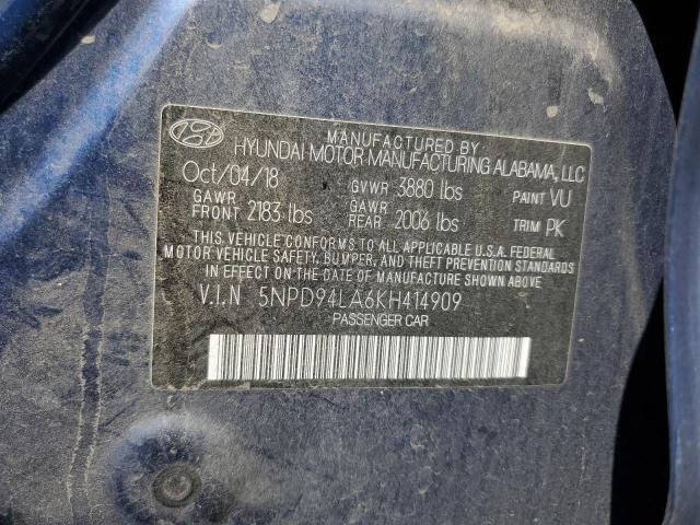 2019 HYUNDAI ELANTRA EC 5NPD94LA6KH414909