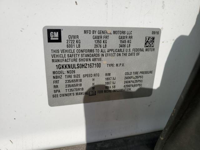 2017 GMC ACADIA SLT-1 1GKKNULS0HZ167100