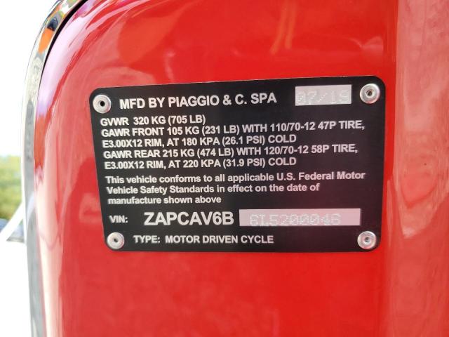 2020 VESPA PRIMAVERA ZAPCAV6B6L5200046