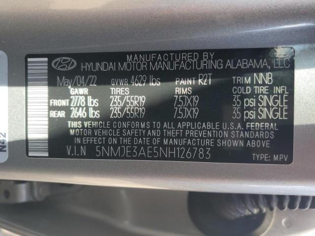 2022 HYUNDAI TUCSON LIM 5NMJE3AE5NH126783