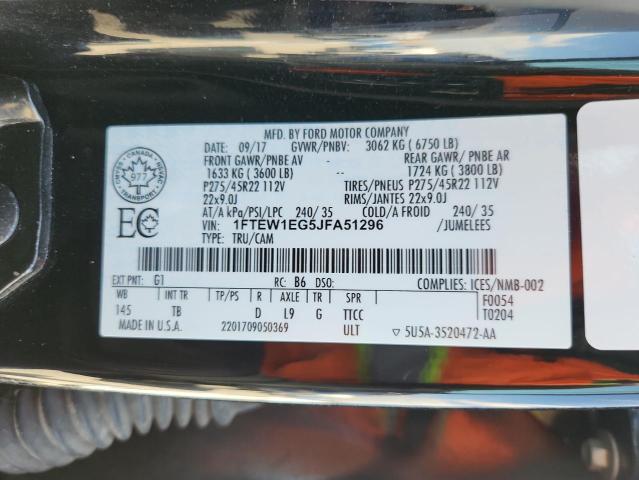 2018 FORD F150 SUPER - 1FTEW1EG5JFA51296