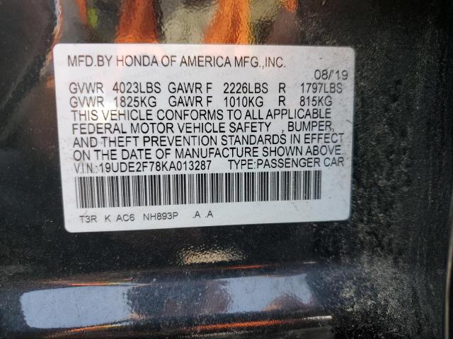 2019 ACURA ILX PREMIUM 19UDE2F78KA013287