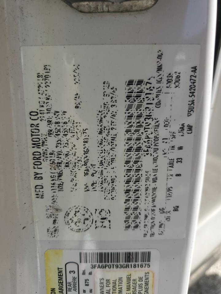 Lot #3309245620 2016 FORD FUSION SE