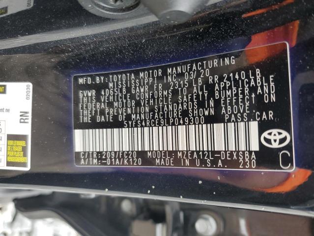 2020 TOYOTA COROLLA SE - 5YFS4RCE9LP049300