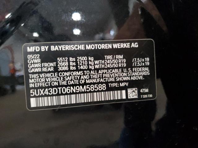 2022 BMW X4 M40I 5UX43DT06N9M58588
