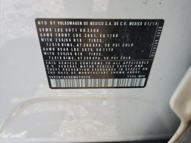 2019 VOLKSWAGEN TIGUAN SE 3VV2B7AXXKM079279