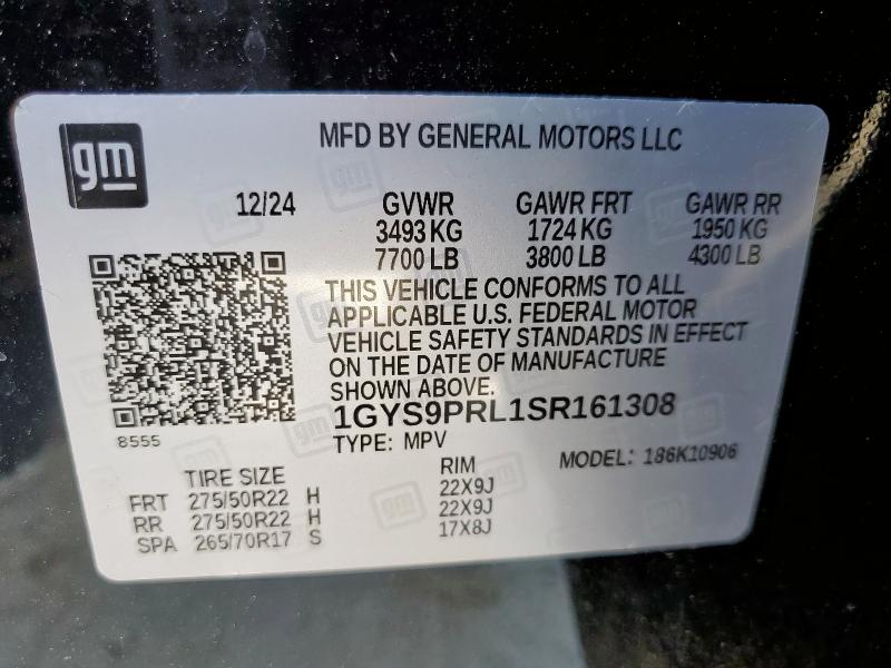 2025 CADILLAC ESCALADE ESV SPORT 1GYS9PRL1SR161308