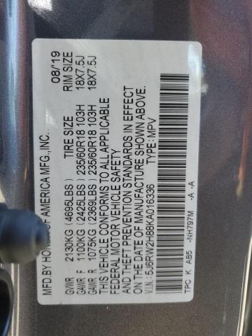 2019 HONDA CR-V EXL 5J6RW2H88KA016336