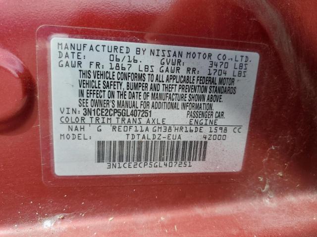 2016 NISSAN VERSA NOTE 3N1CE2CP5GL407251