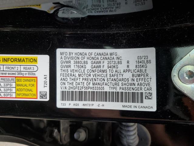 2023 HONDA CIVIC SPOR 2HGFE2F56PH533505