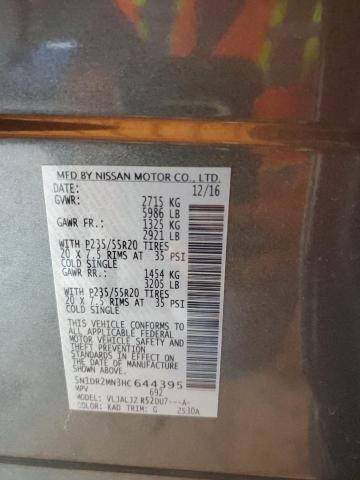 2017 NISSAN PATHFINDER S 5N1DR2MN3HC644395