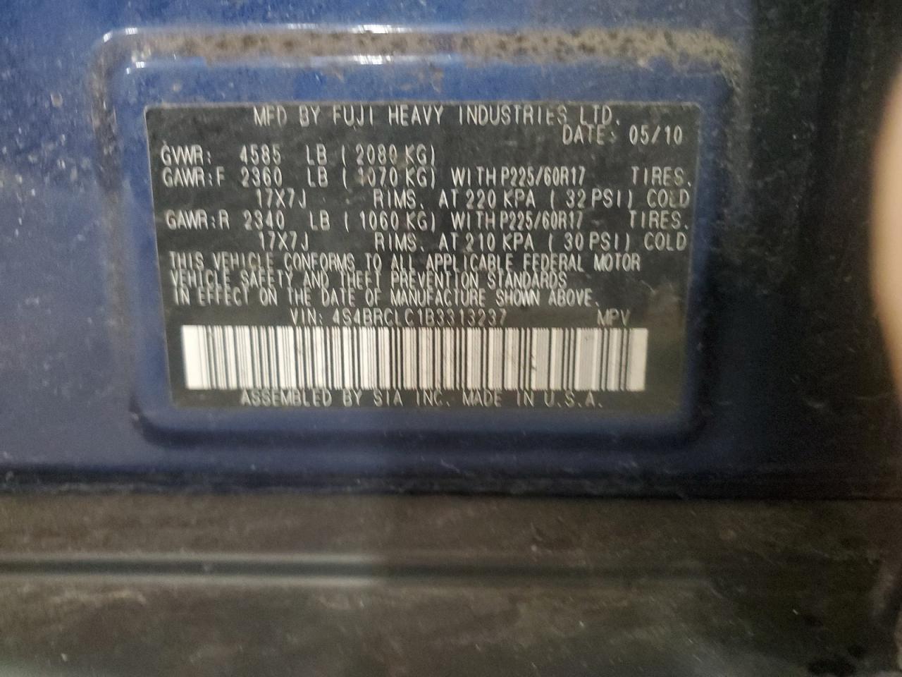 SUBARU OUTBACK 2.5I LIMITED