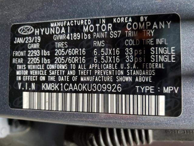 2019 HYUNDAI KONA SE - KM8K1CAA0KU309926