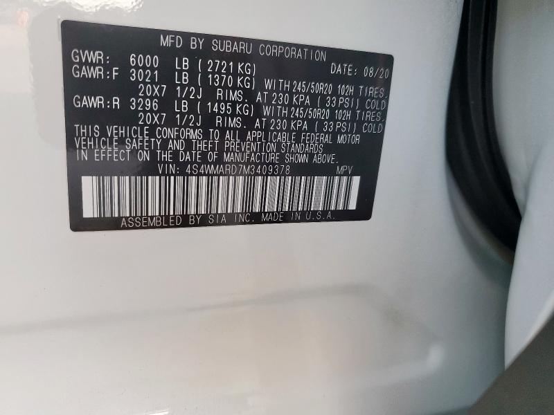 2021 SUBARU ASCENT TOU - 4S4WMARD7M3409378