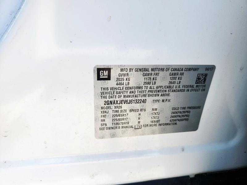 2018 CHEVROLET EQUINOX LT - 2GNAXJEV6J6132240