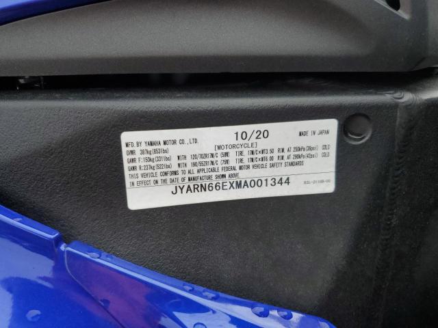2021 YAMAHA YZFR1 JYARN66EXMA001344