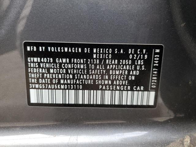 2019 VOLKSWAGEN GOLF S 3VWG57AU5KM013110