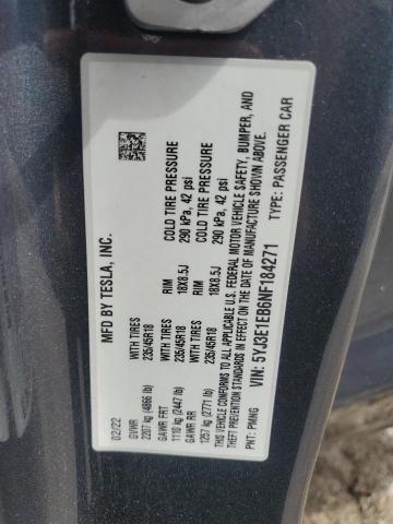 2022 TESLA MODEL 3 5YJ3E1EB6NF184271
