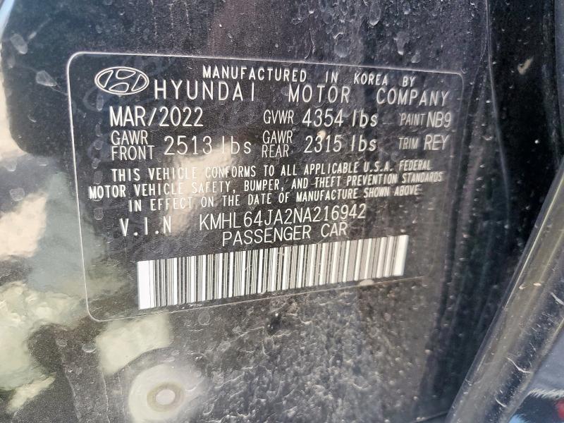 2022 HYUNDAI SONATA SEL KMHL64JA2NA216942
