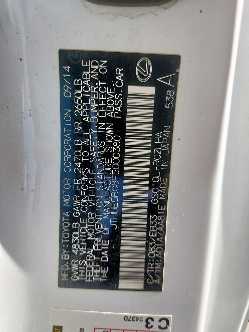 2015 LEXUS RC 350 JTHHE5BC8F5000380