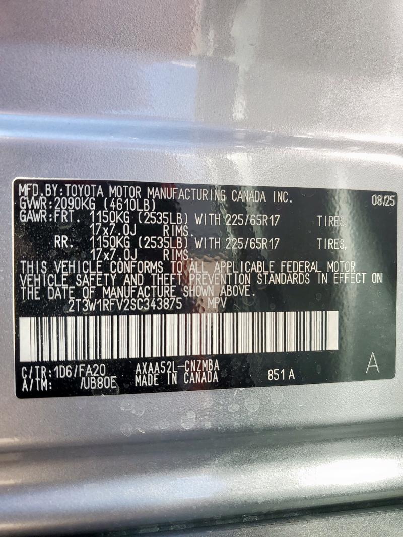 2025 TOYOTA RAV4 XLE 2T3W1RFV2SC343875