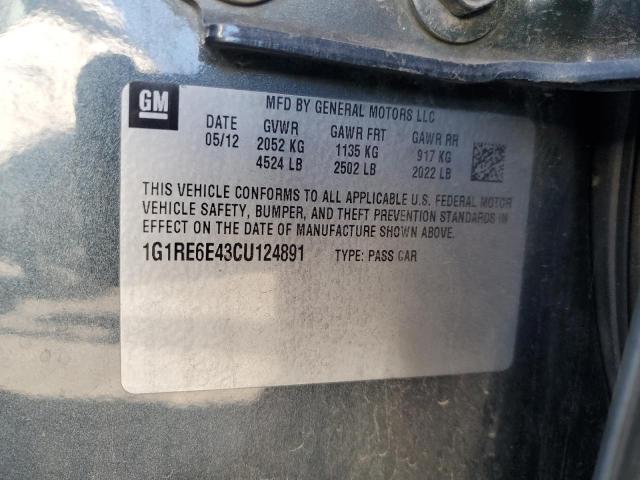 2012 CHEVROLET VOLT - 1G1RE6E43CU124891