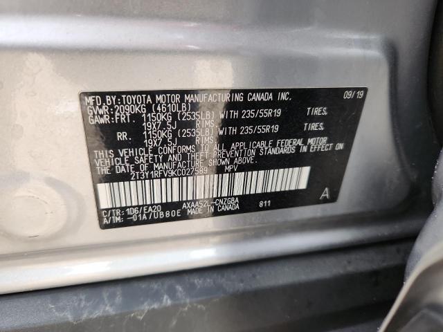 2019 TOYOTA RAV4 LIMIT 2T3Y1RFV9KC027589