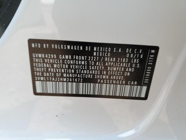 2017 VOLKSWAGEN JETTA SEL - 3VWL17AJ2HM241672