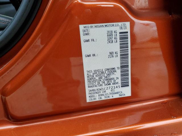 2020 NISSAN ALTIMA SR 1N4BL4CW2LC272145