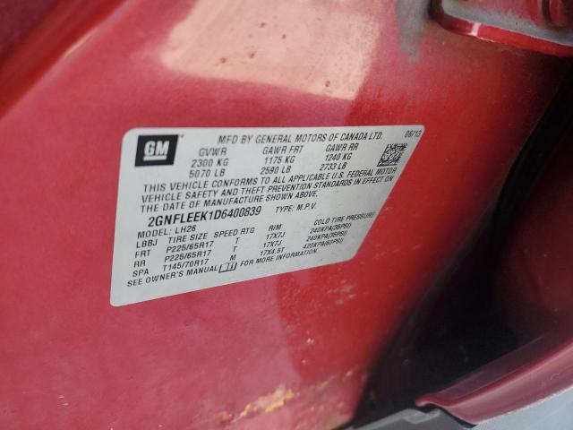 2013 CHEVROLET EQUINOX LT - 2GNFLEEK1D6400839