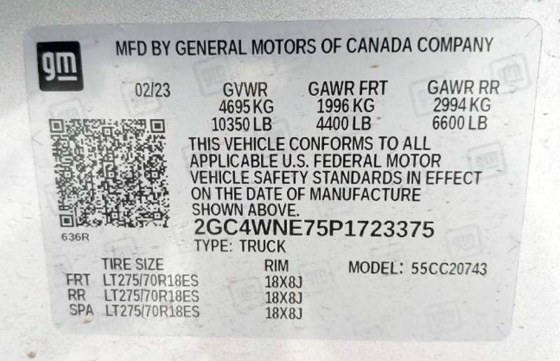 2023 CHEVROLET SILVERADO 2GC4WNE75P1723375