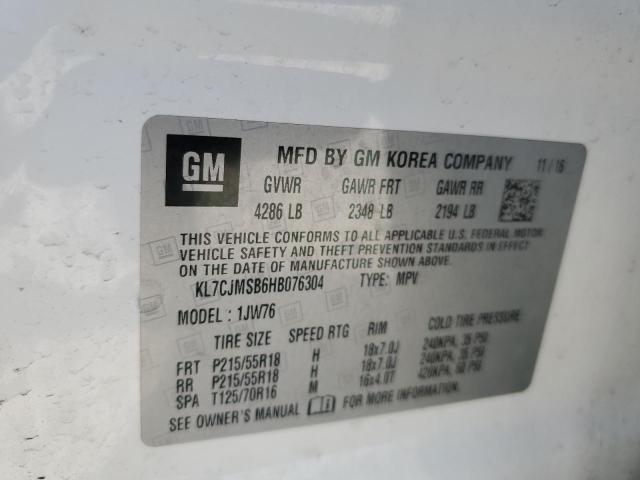 2017 CHEVROLET TRAX PREMI KL7CJMSB6HB076304