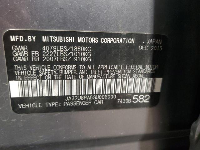 2016 MITSUBISHI LANCER GT JA32U8FW5GU006000