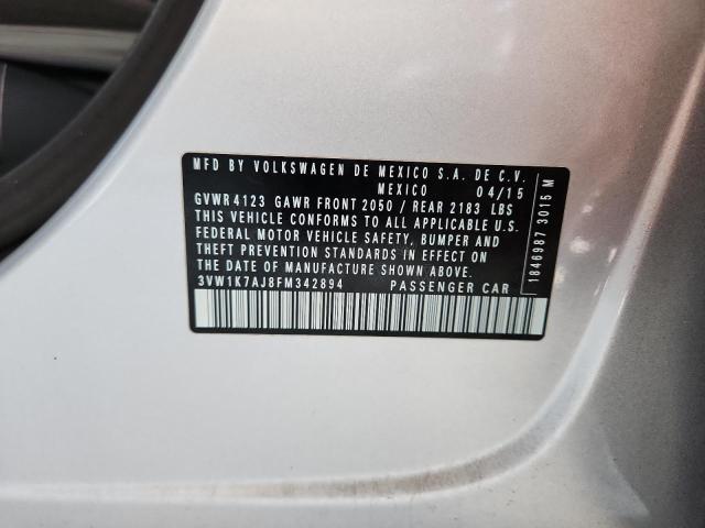 2015 VOLKSWAGEN JETTA BASE 3VW1K7AJ8FM342894