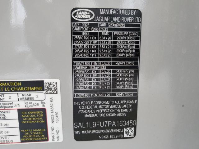 2024 LAND ROVER RANGE ROVE SAL1L9FU7RA163450