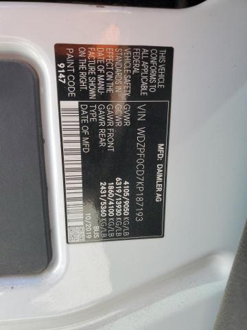 2019 MERCEDES-BENZ SPRINTER 2 WDZPF0CD7KP187193